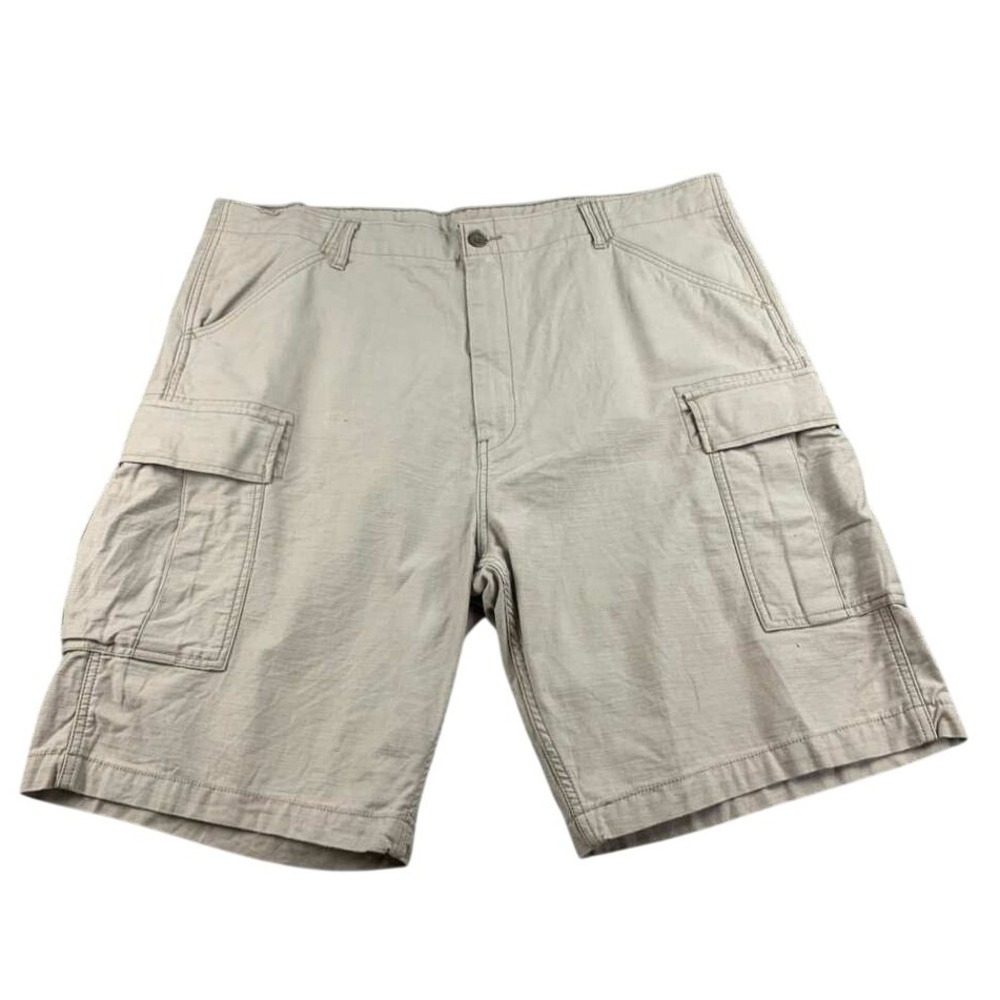 Levi's Cargo Shorts Men W42 Carrier Ripstop Khaki Tan Flat Front Outdoor Work